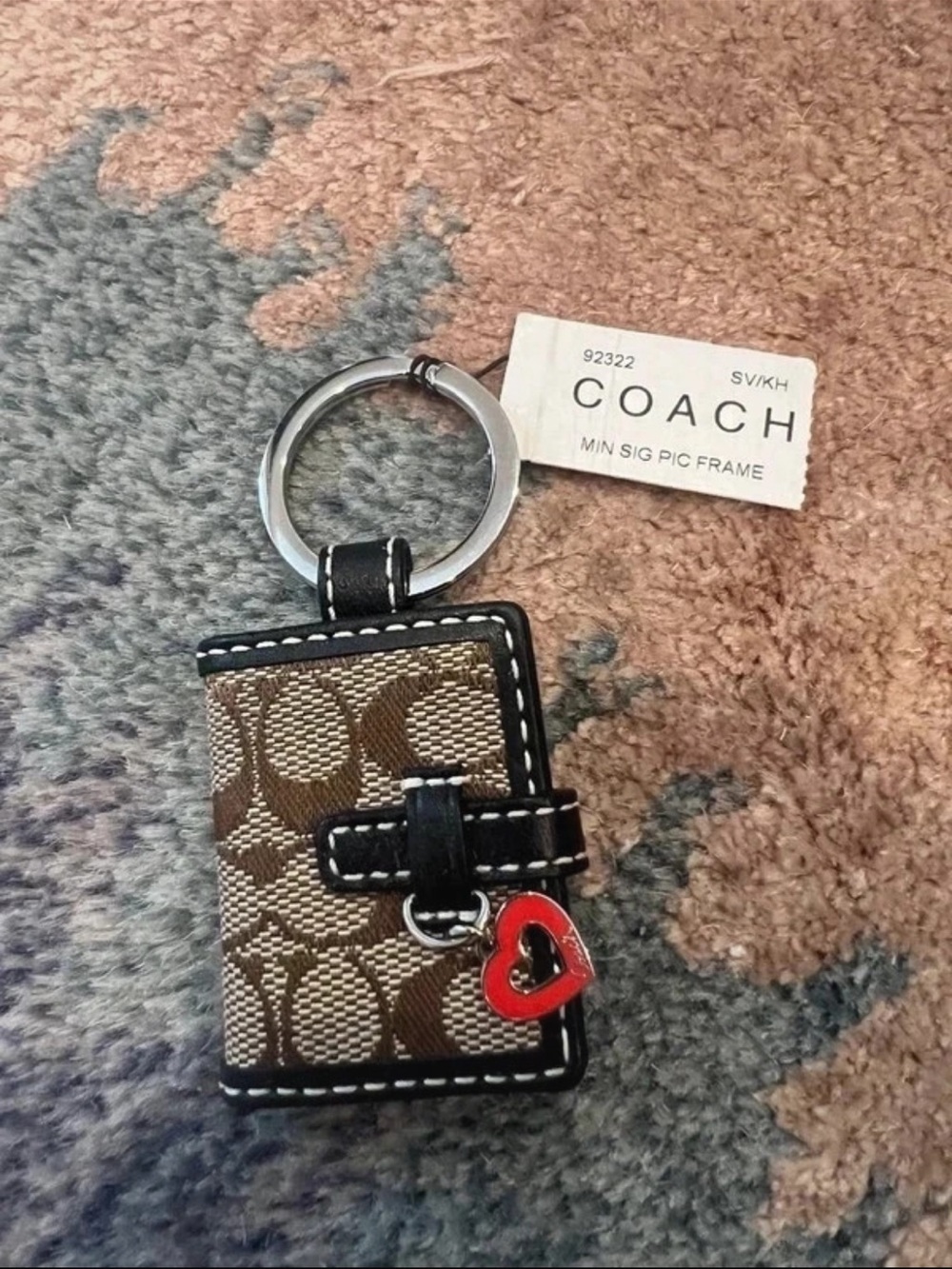NWT Vintage Coach Mini Signature Picture Frame Bag Charm Keychain
